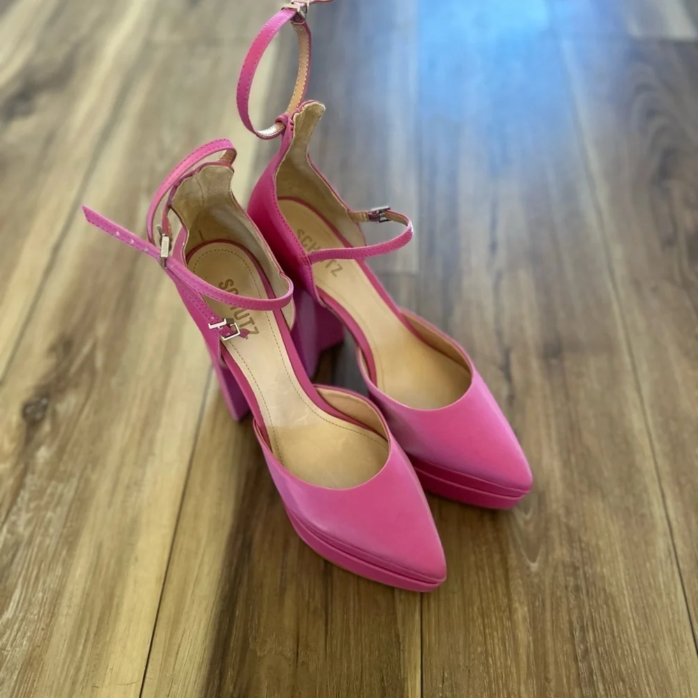 SCHUTZ womens elysee stacked platform high heels size 9B